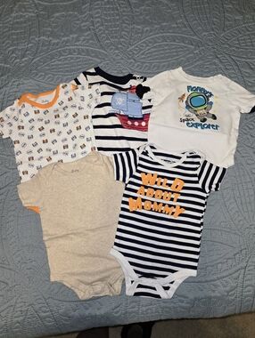 Baby Boys 3-6M Cotton Onesie Bundle 5pcs